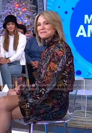 Amy's black printed mini dress on Good Morning America