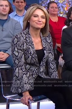 Amy's grey snake print blazer on Good Morning America