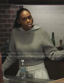 Anissa's grey hooded sweater on Black Lightning