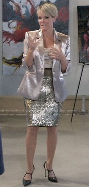 Ava's champagne blazer on General Hospital