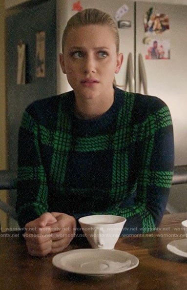 Betty's navy and green plaid sweater on Riverdale