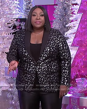 Loni's black leaoprd metallic blazer on The Real