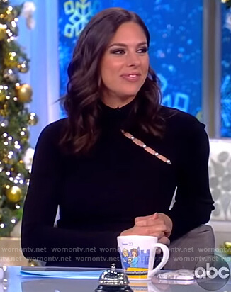 Abby's black pearl embellished dress on The View