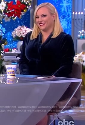 Meghan's teal velvet wrap dress on The View