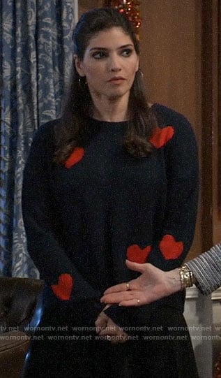 Brook Lynn's heart print sweater on General Hospital