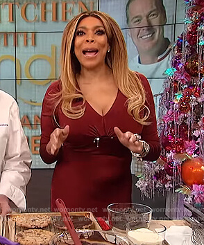 Wendy's burgundy cut out dress on The Wendy Williams Show