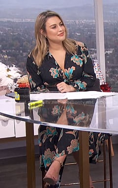 Carissa's black floral maxi dress on E! News Daily Pop