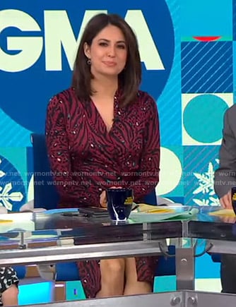 Cecilia's red animal print wrap dress on Good Morning America