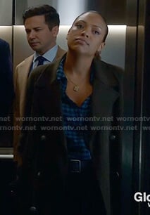 Danny's blue gingham check shirt on Bull