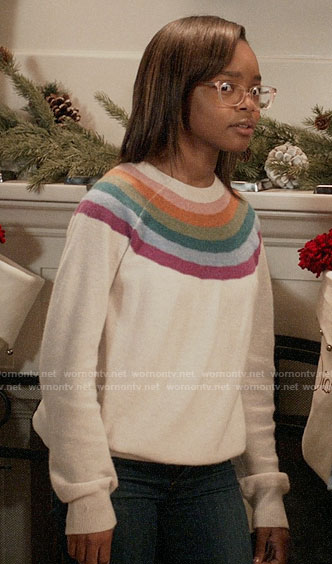 Diane's rainbow striped sweater on Black-ish