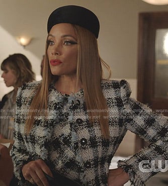 Dominique's tweed jacket on Dynasty