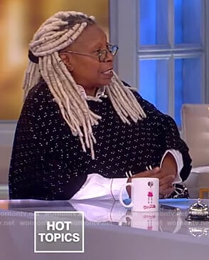 Whoopi's fair isle cape sweater on The View