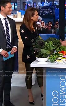 Ginger's black star blazer and metallic pants on Good Morning America