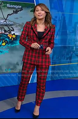 Ginger's red plaid suit on Good Morning America