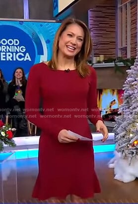 Ginger's red ruffle hem dress on Good Morning America