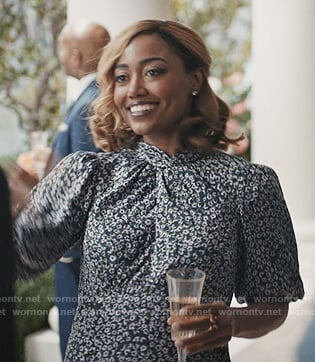 Daisy's green floral twist dress on Madam Secretary