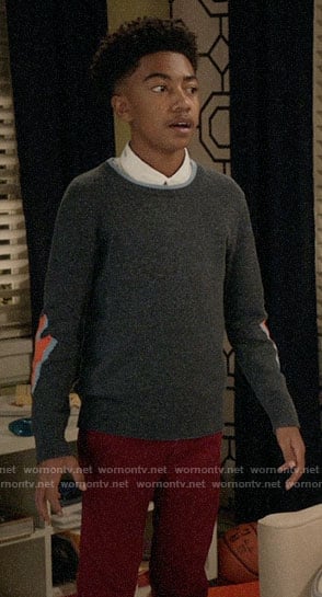 Jack's sweater with lightning bolts on Black-ish