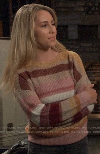 Josslyn's striped sweater on General Hospital