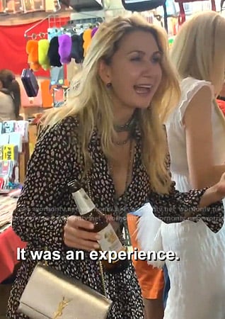 Kary's black floral cropped top and skirt on The Real Housewives of Dallas
