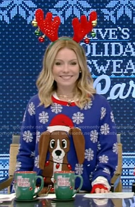 Kelly's ugly christmas sweater on Live with Kelly and Ryan