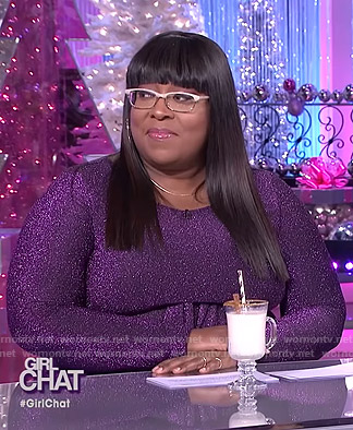 Loni's purple metallic dress on The Real