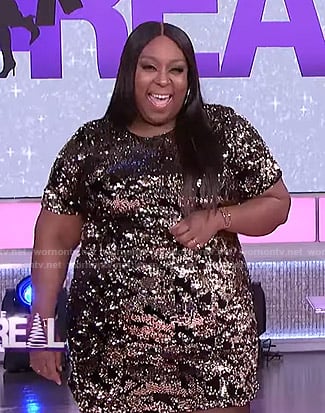 Loni's sequin short sleeve dress on The Real