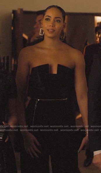Macy's black strapless jumpsuit on Charmed