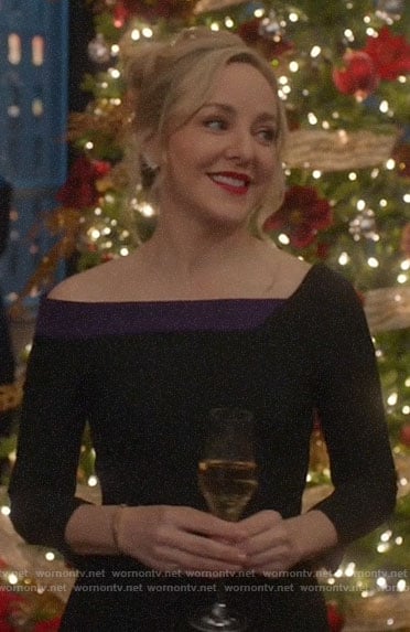 Marissa's black and purple Christmas party dress on Bull