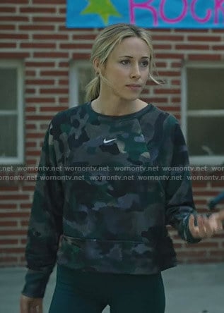 Mary-Jane's Nike camo print top on Stumptown