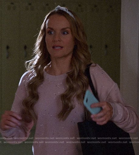 Miss Jenn's pink splatter print sweatshirt on High School Musical The Musical The Series