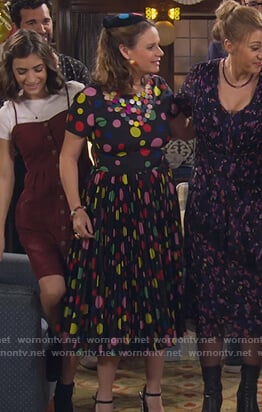 Kimmy's multicolored polka dot dress on Fuller House