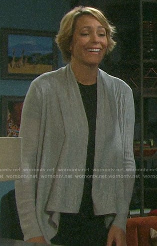 Nicole's grey draped front cardigan on Days of our Lives