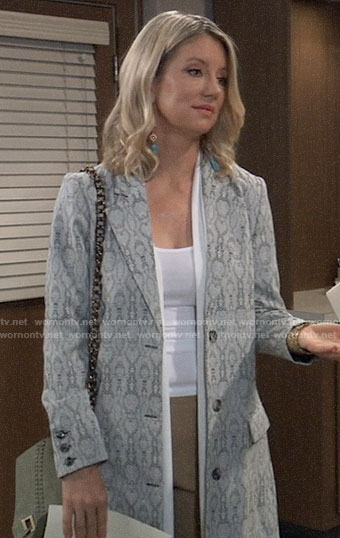 Nina's snake print coat on General Hospital