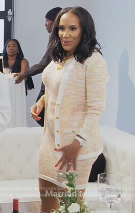 Tanya Sam's pink tweed dress and jacket on The Real Housewives of Atlanta