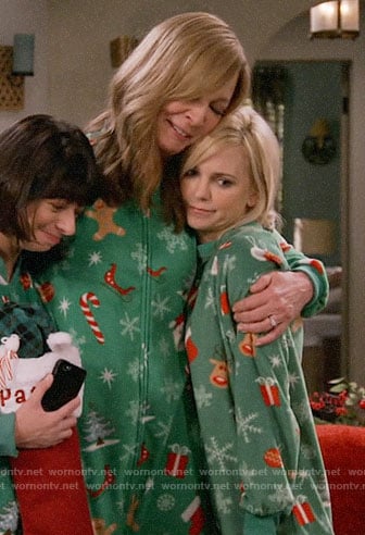 The Plunkett family Christmas onesie on Mom