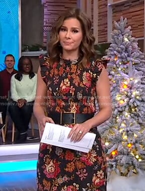 Rebecca's black floral smocked dress on Good Morning America