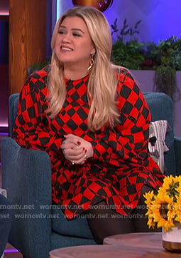 Kelly's red check dress on The Kelly Clarkson Show