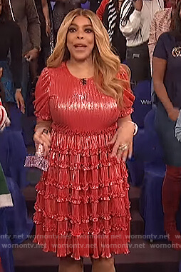 Wendy's red ruffled dress on The Wendy Williams Show