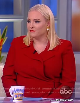 Meghan's red belted wrap dress on The View