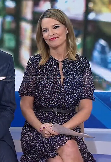 Savannah's purple floral dress with ring detail on Today