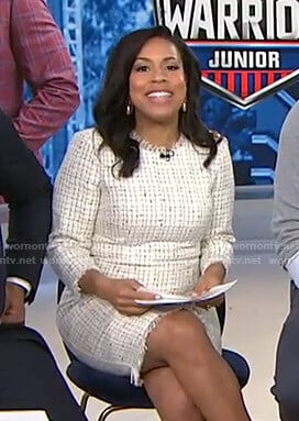Sheinelle's white tweed dress on Today