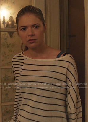 Tami's white striped sweater on Shameless