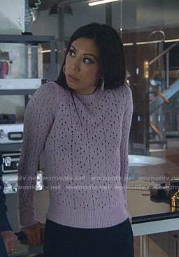 Tina's lavender eyelet sweater on Marvels Runaways
