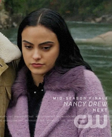 Veronica's purple fur collar coat on Riverdale