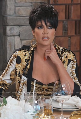 Khloe's printed bra on Keeping Up with the Kardashians