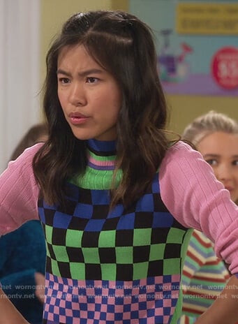 Jessica's colorblock check sweater