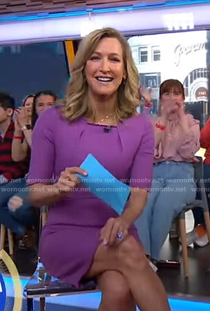 Lara's purple sheath dress on Good Morning America