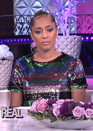 Amanda's sequin striped top on The Real
