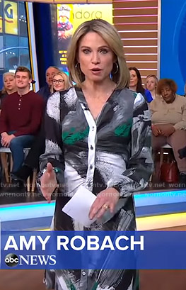 Amy's brushstroke button down dress on Good Morning America