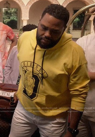 Andre's yellow DIESEL hoodie on Black-ish